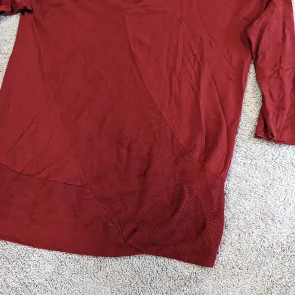 Lafayette 148 New York Diagonal Rib Sweater Red Side XL - Picture 3 of 9